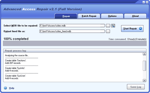 Advanced Access Repair Screenshot
